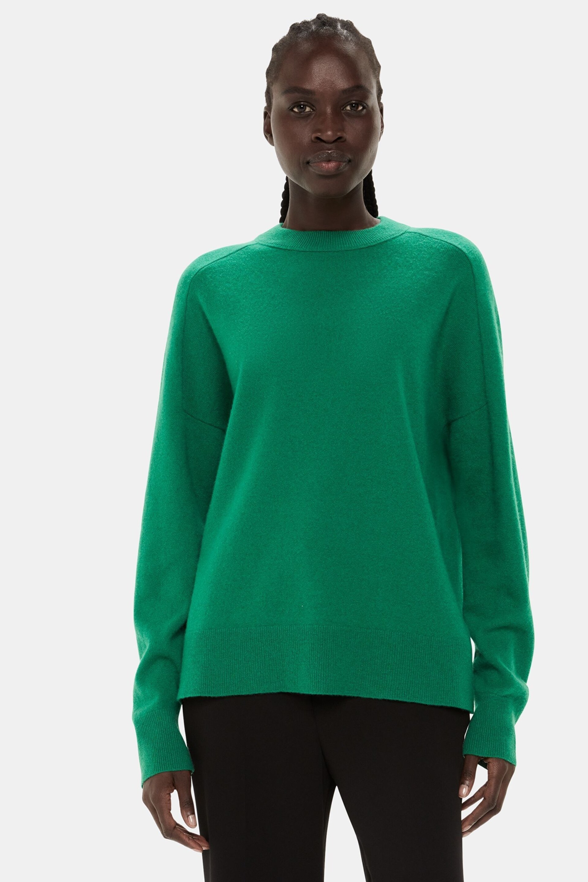 Whistles Green Wool Boyfriend Sweater - Image 1 of 5