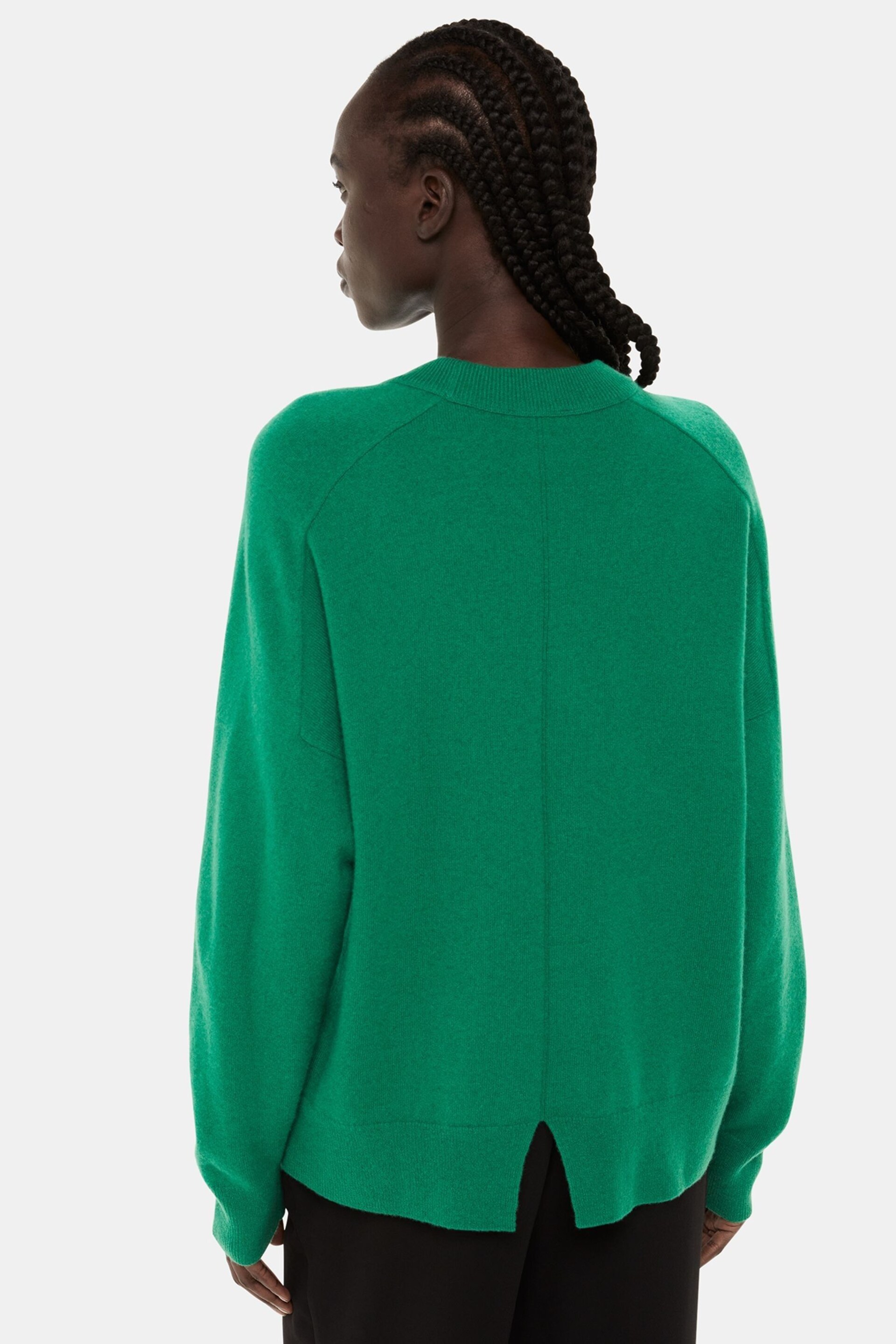 Whistles Green Wool Boyfriend Sweater - Image 2 of 5