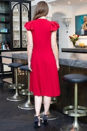 Hot Squash Red Frill Sleeve A-Line Dress - Image 2 of 4