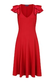 Hot Squash Red Frill Sleeve A-Line Dress - Image 4 of 4