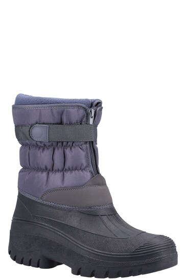 Cotswolds Grey Chase Touch Fastening and Zip up Winter Boots