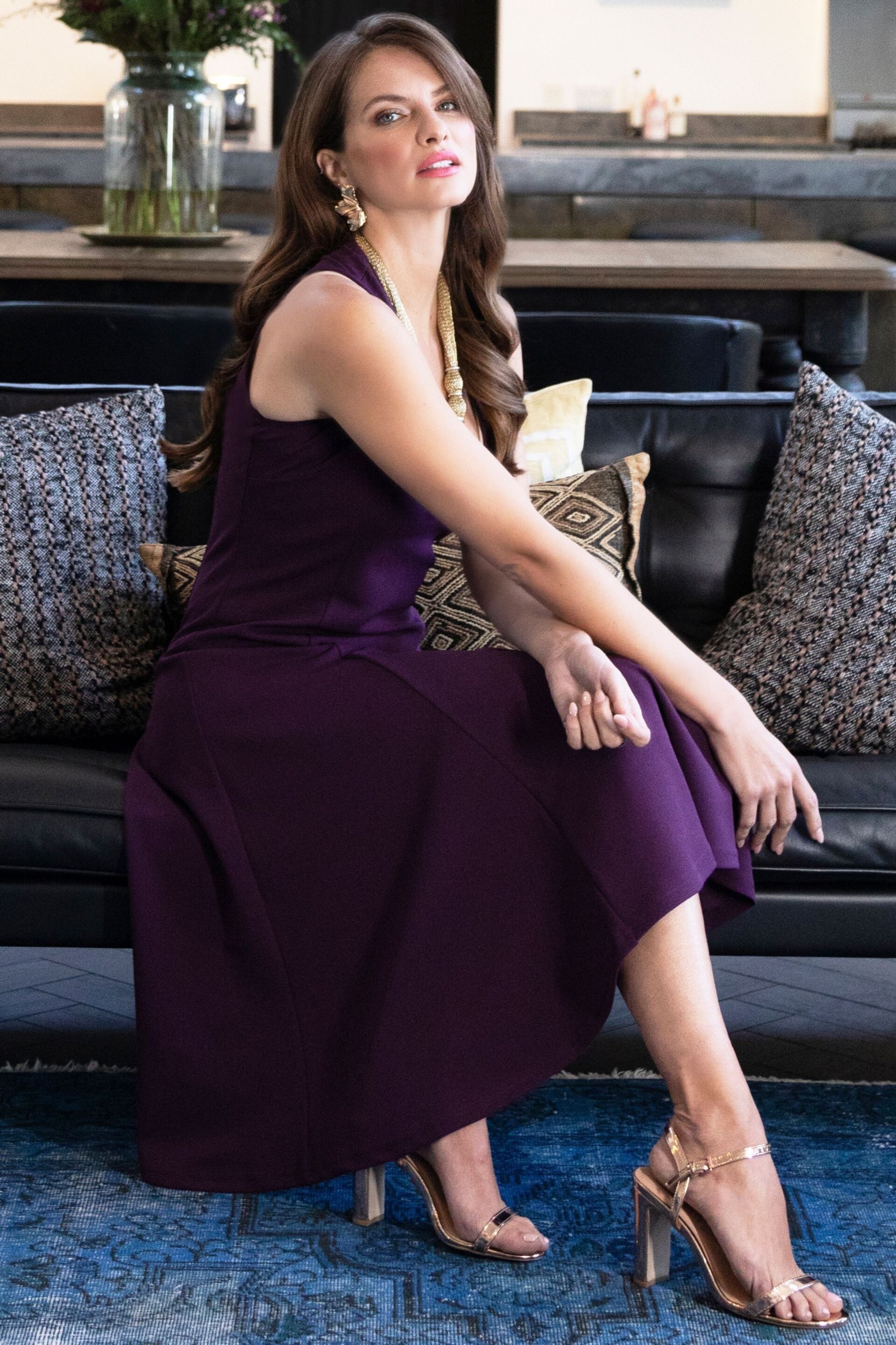 Hot Squash Purple Sleeveless A-Line Dress - Image 5 of 6