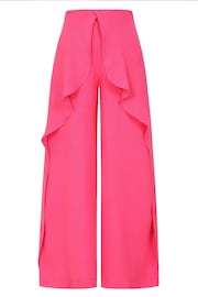 Hot Squash Pink Palazzo Joggers with Side Frill - Image 5 of 5