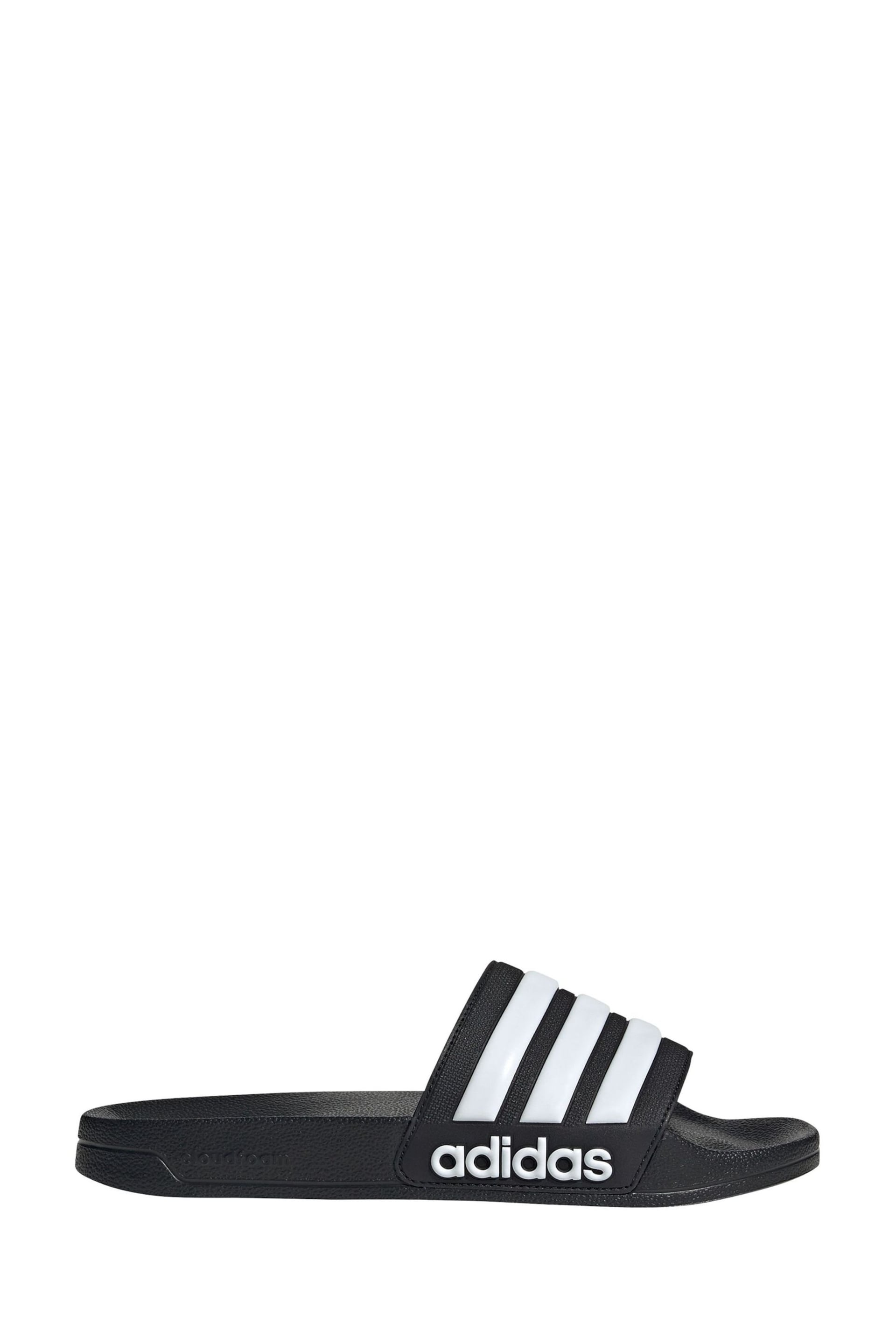 adidas Light Black Adilette Shower Sliders - Image 3 of 9