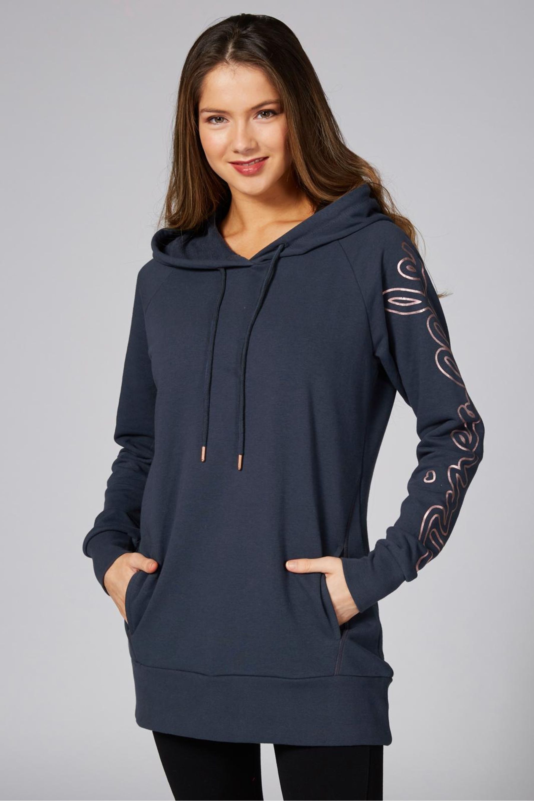 Ladies longline hoodie hotsell