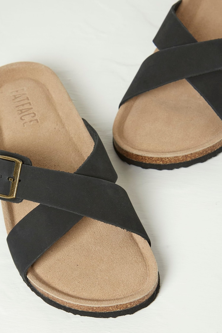 FatFace Lois Black Cross-Over Footbed Sandals - Image 3 of 3