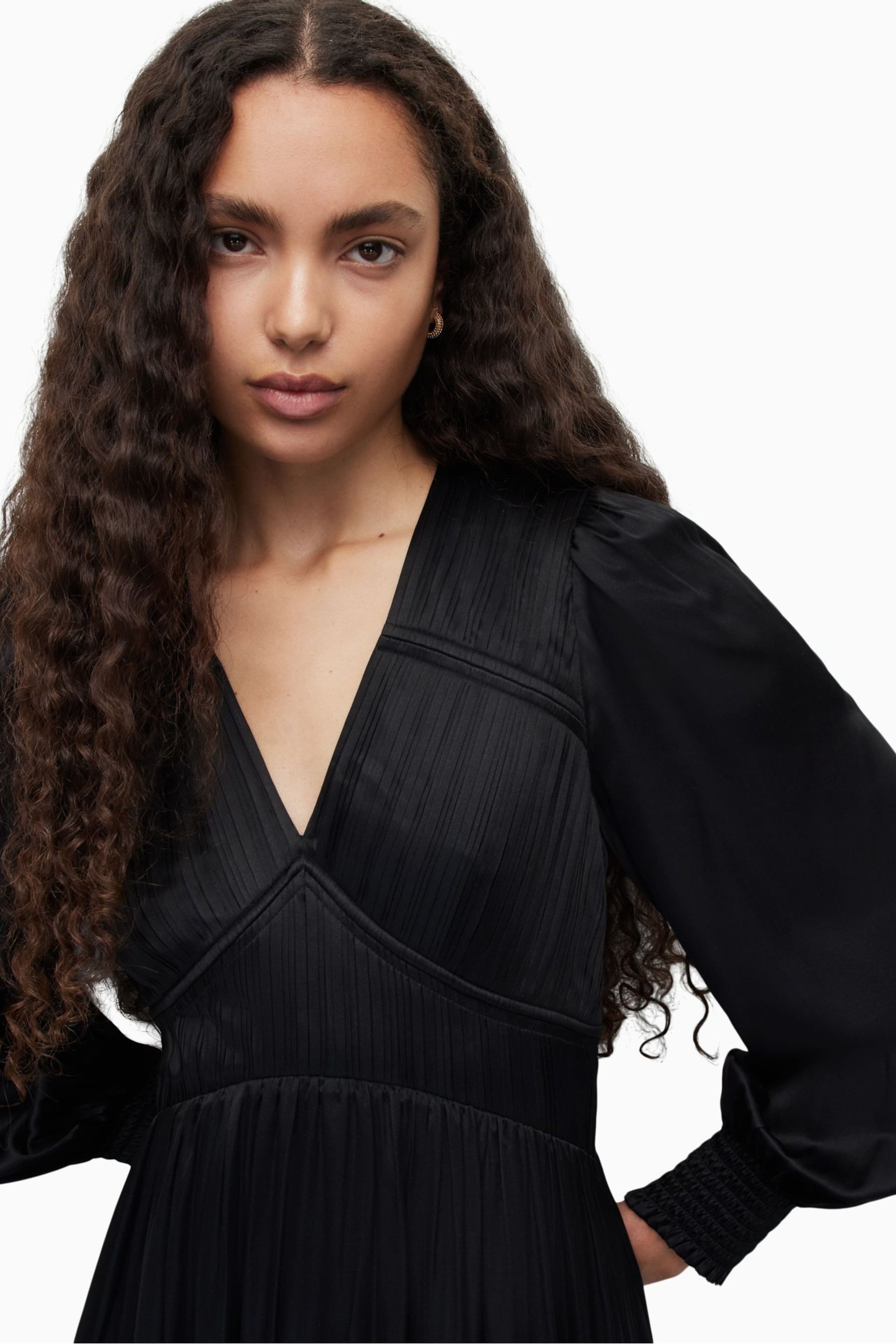 AllSaints Black Estelle Dress - Image 5 of 7