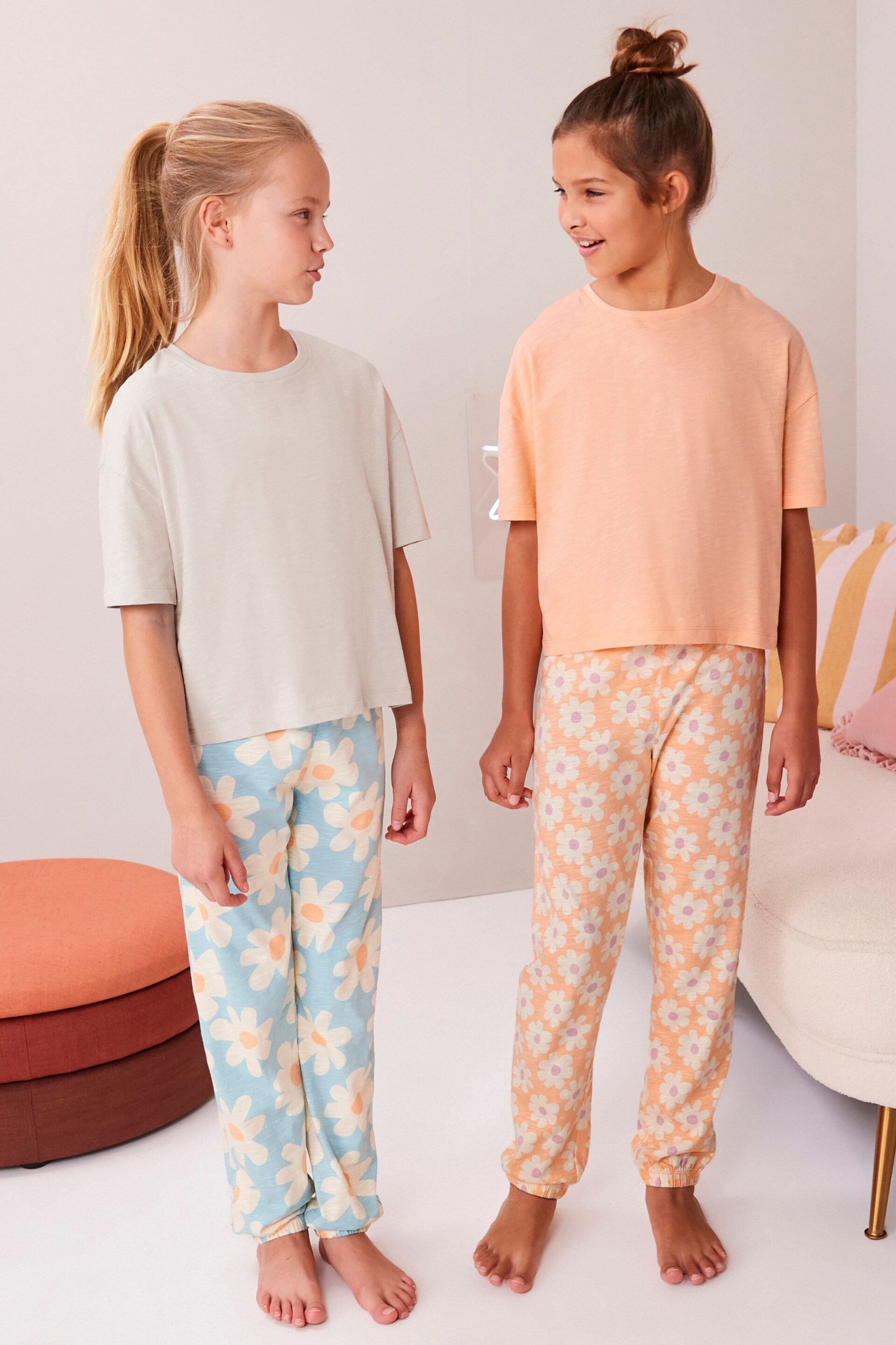 Fluro Orange/Blue Joggers Pyjamas 2 Pack (3-16yrs) - Image 3 of 9