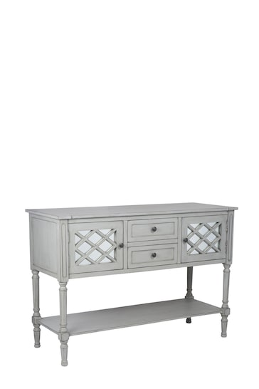 Pacific Grey Mirrored Pine Wood Dresser