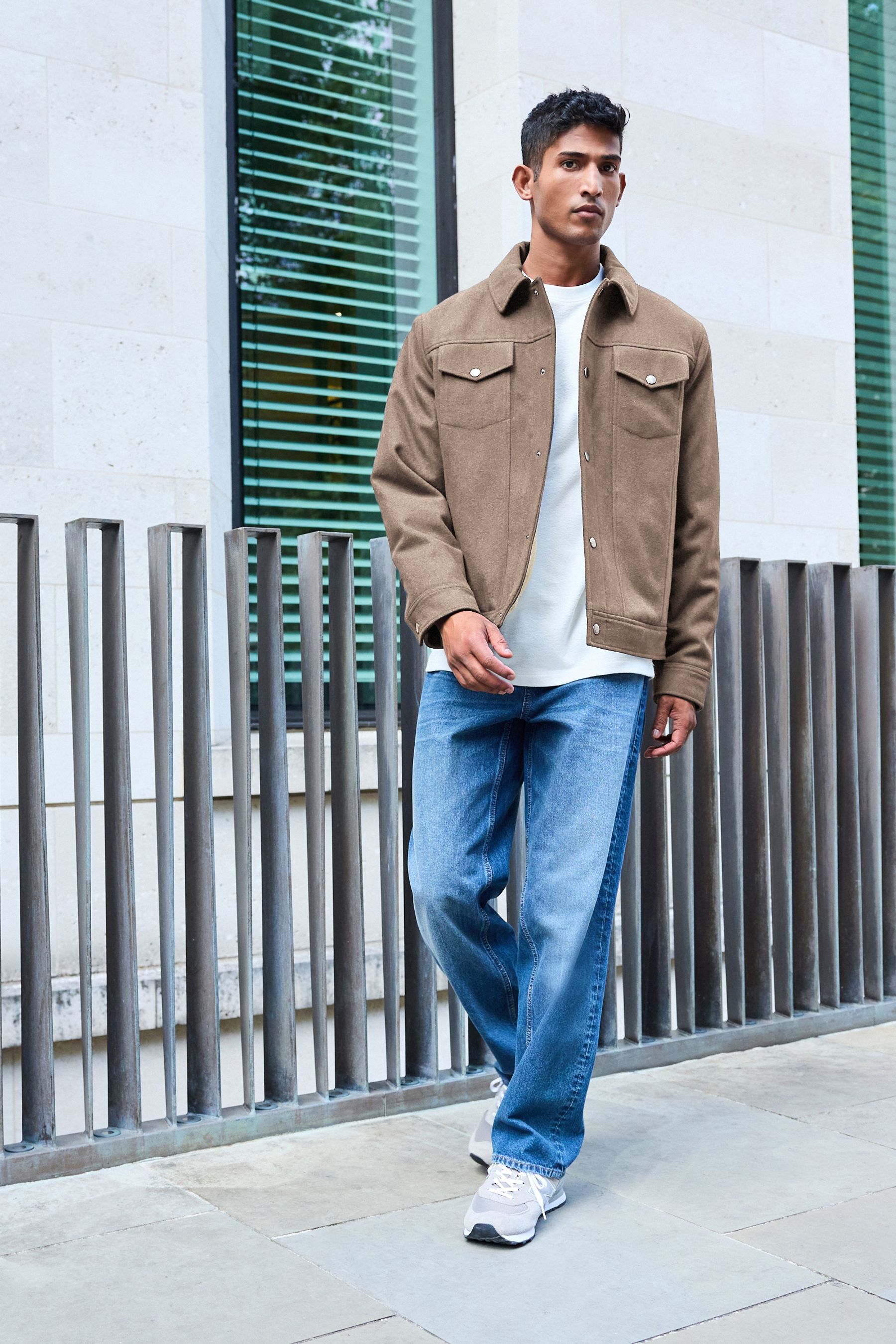 Brown Borg Lined Western Jacket with Wool