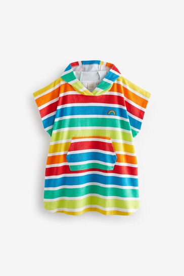 Little Bird by Jools Oliver Multi Bright Rainbow Hooded Towelling Beach Poncho