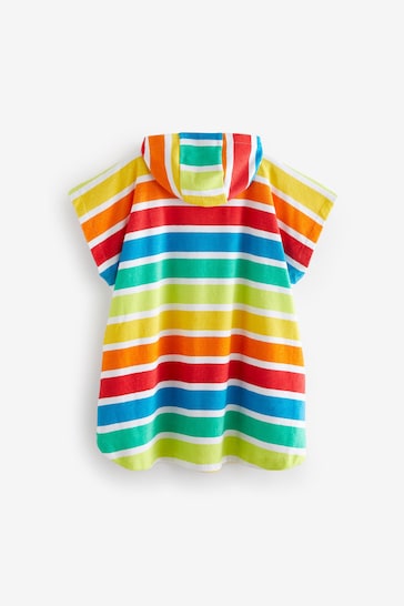 Little Bird by Jools Oliver Multi Bright Rainbow Hooded Towelling Beach Poncho