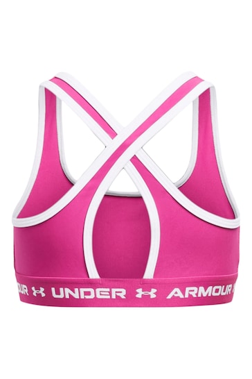 Under Armour Pink Crossback Mid Solid Bra