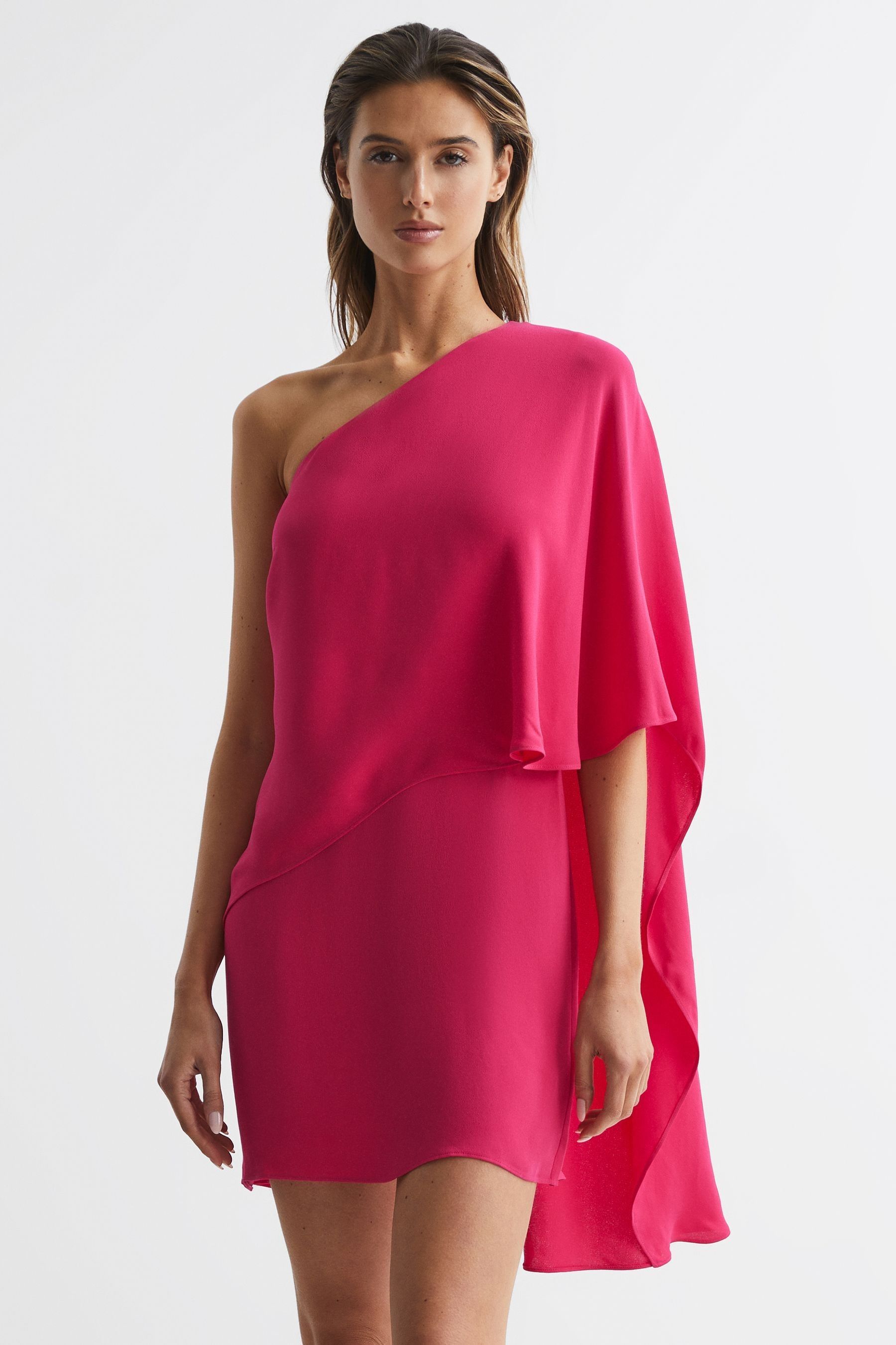 Cape one shoulder dress shop