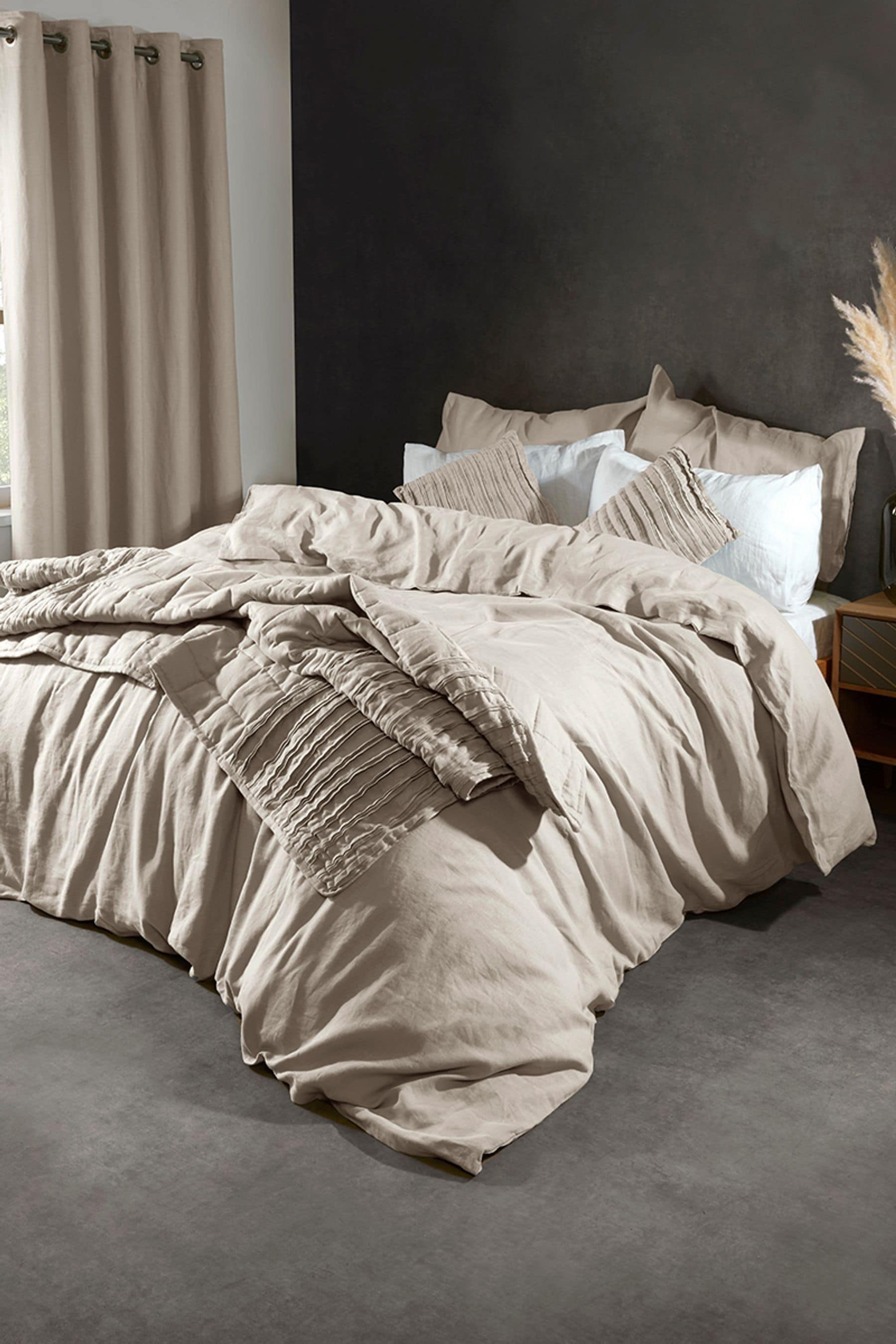 Buy Lazy Linen Natural 100 Washed Linen Throw from the Next UK online shop