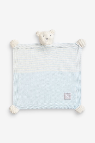 The Little Tailor Blue Baby Soft Knitted Teddy Comforter