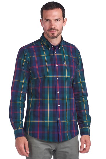 Buy Barbour® Green Highland Check Tailored Shirt from the Next UK ...