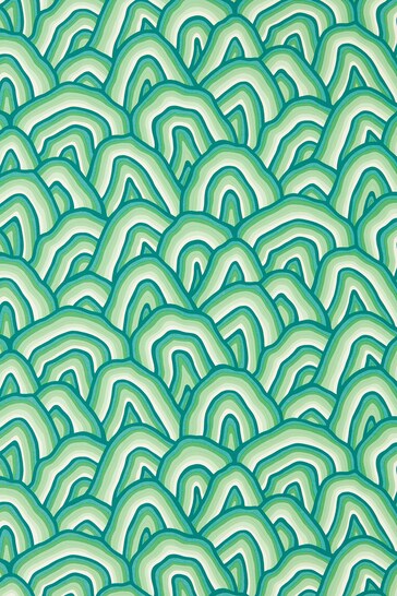 Harlequin Green Kumo Wallpaper