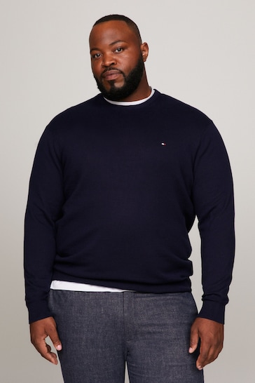 Buy Tommy Hilfiger Blue Big & Tall Cashmere Blend Sweater from the Next ...