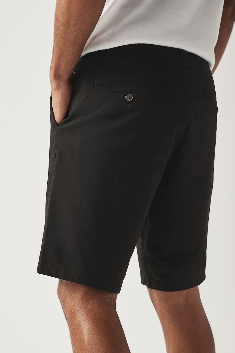 Black Slim Fit Stretch Chinos Shorts - Image 3 of 8