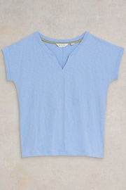 White Stuff Blue Notch Neck Nelly T-Shirt - Image 5 of 7