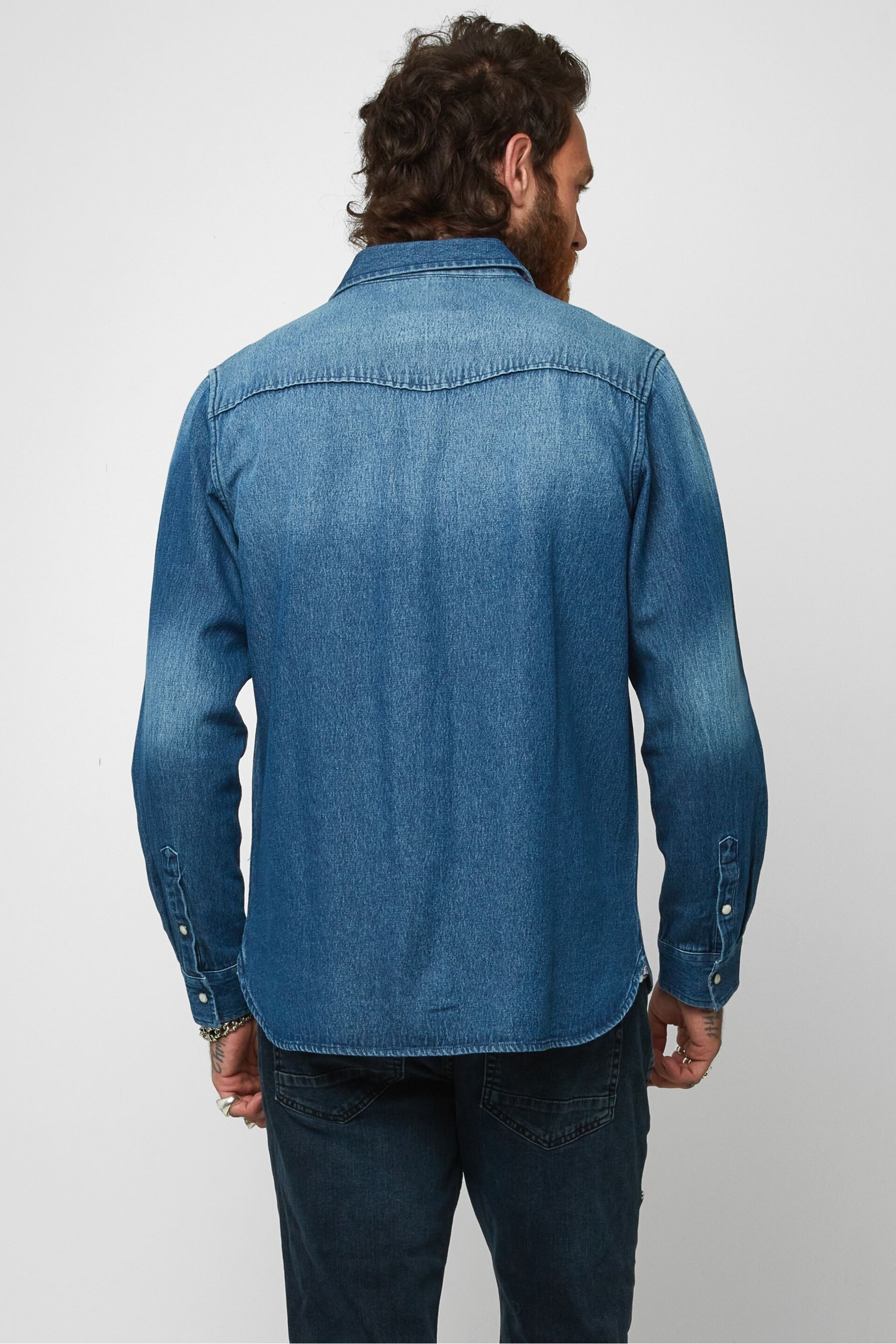 Joe Browns Blue Loved And Lived In Denim Shirt - Image 2 of 4