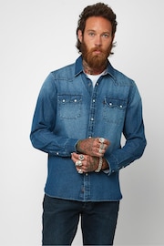 Joe Browns Blue Loved And Lived In Denim Shirt - Image 3 of 4