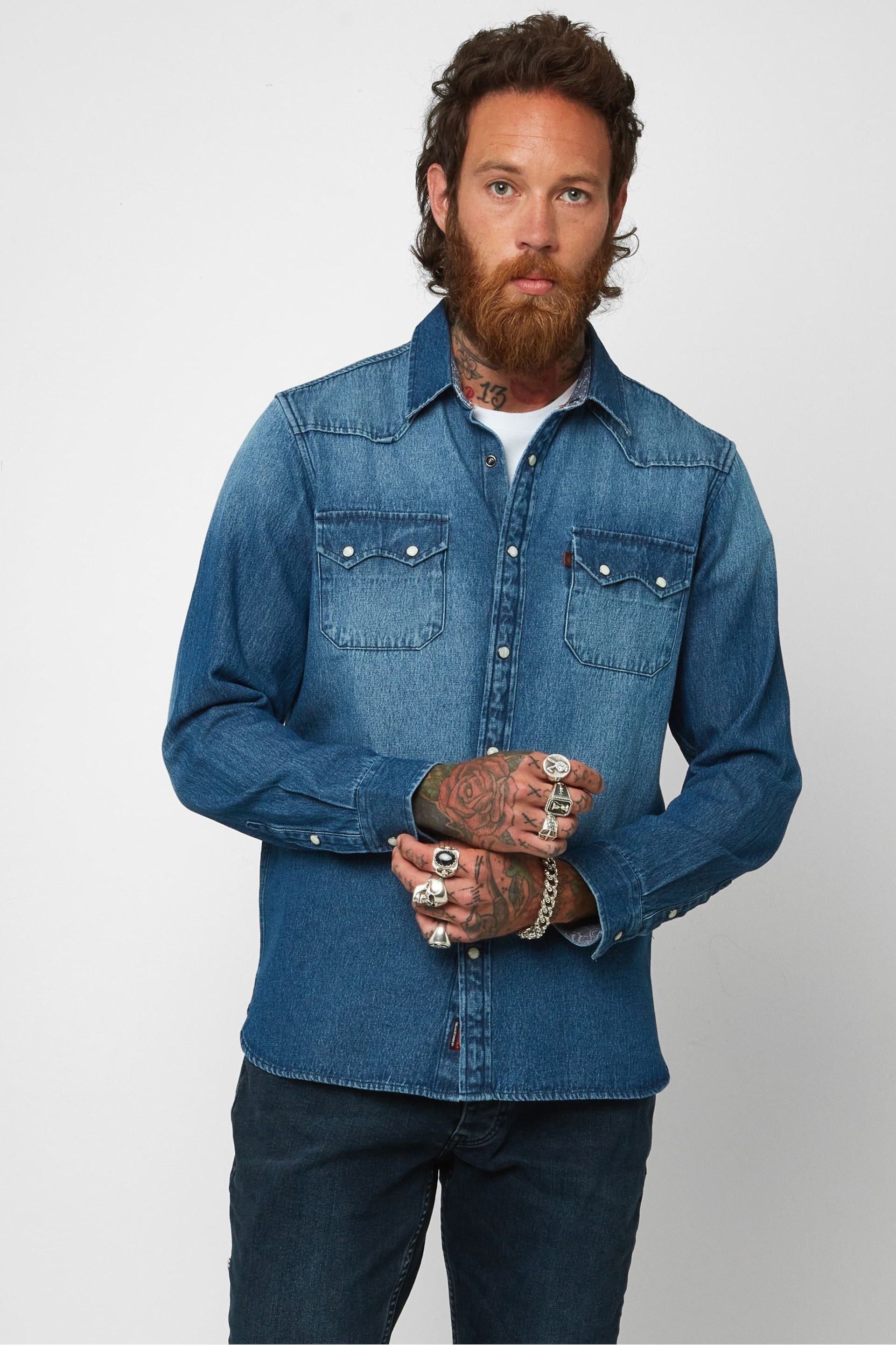 Joe Browns Blue Loved And Lived In Denim Shirt - Image 3 of 4