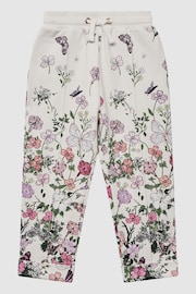 Reiss Pink Print Kemi Junior Floral Print Drawstring Joggers - Image 2 of 6