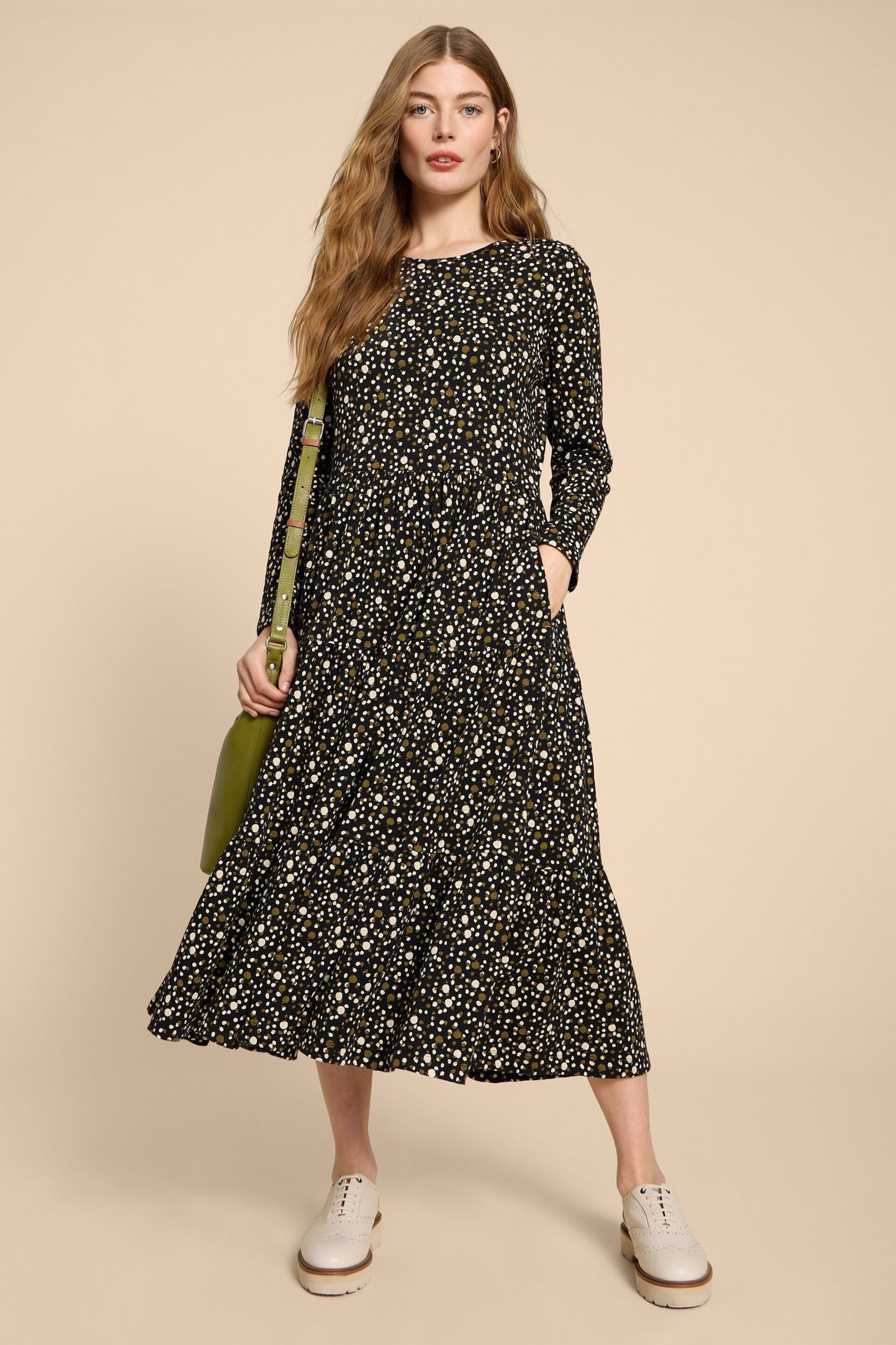 White Stuff Black Jersey Poppy Midi Dress - Image 1 of 7