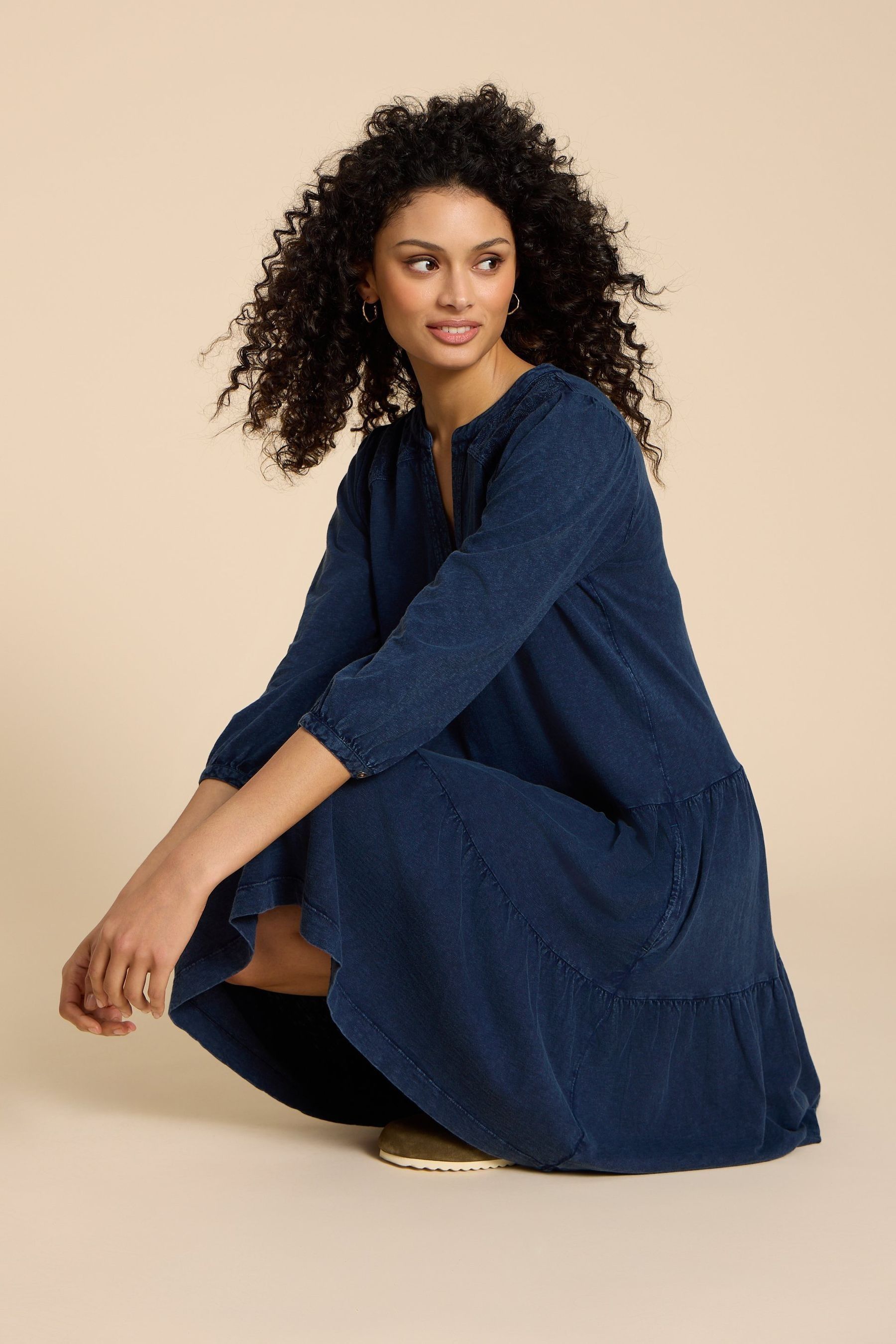 Buy White Stuff Blue Clara Denim Jersey Dress from the Next UK