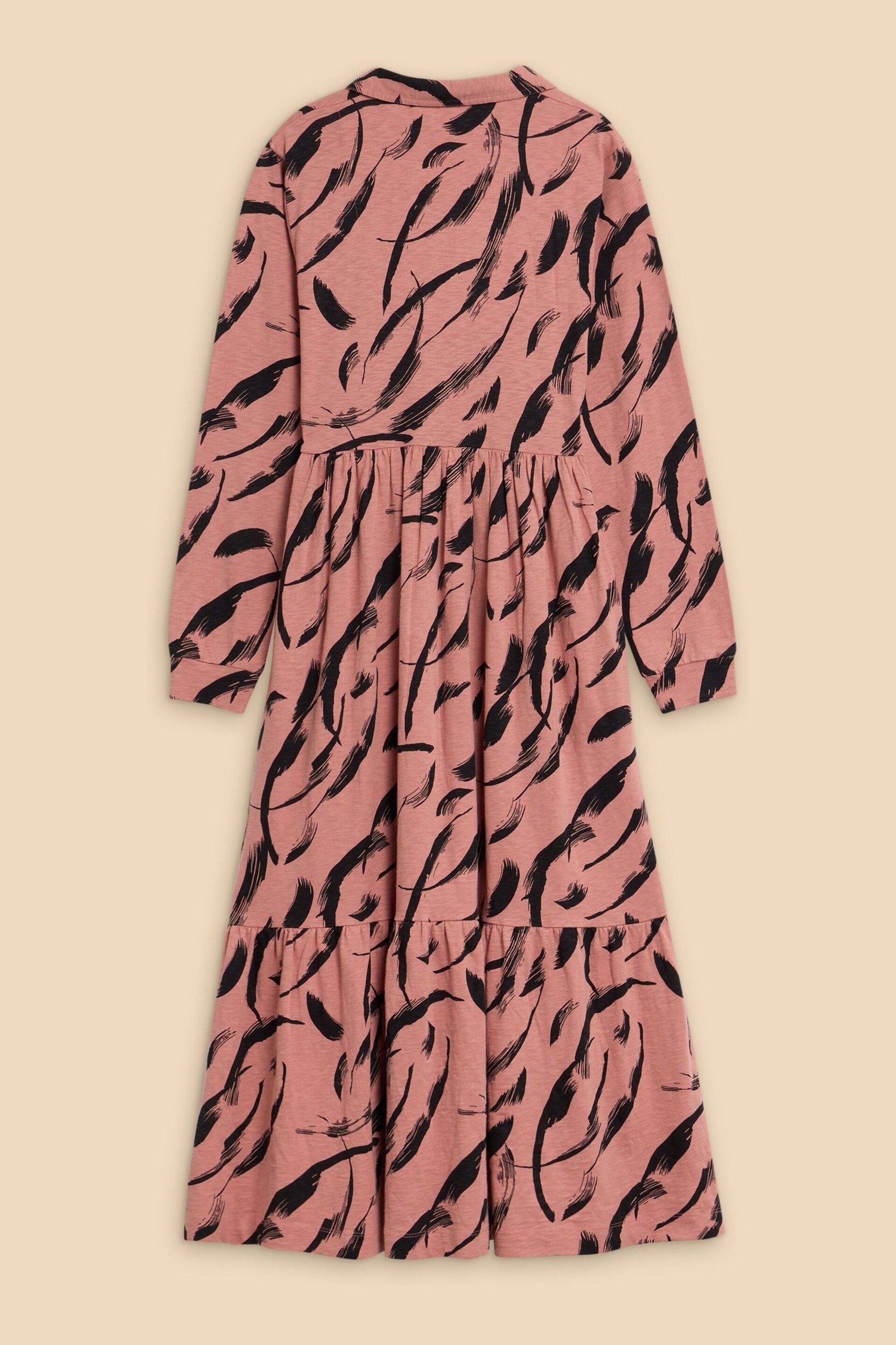 White Stuff Pink Karina Jersey Shirt Dress - Image 6 of 7