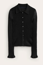 Boden Black Sparkle-Rib Collared Cardigan - Image 5 of 6