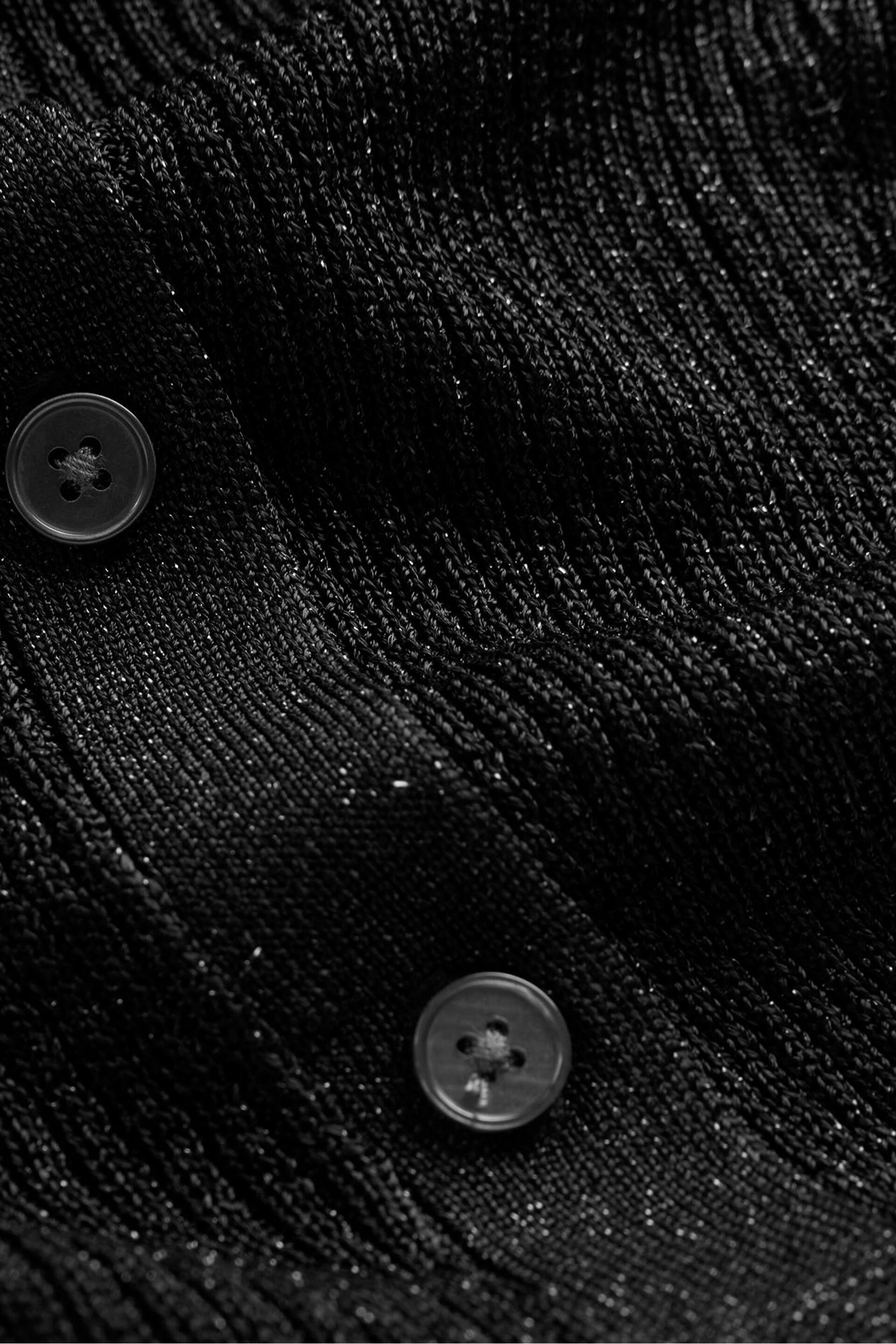 Boden Black Sparkle-Rib Collared Cardigan - Image 6 of 6