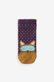 Blue/Pink Cat Spa Trainer Socks 4 Pack - Image 3 of 4