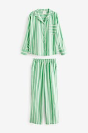 Green Stripe Button Through Cotton Pyjamas - Image 7 of 10