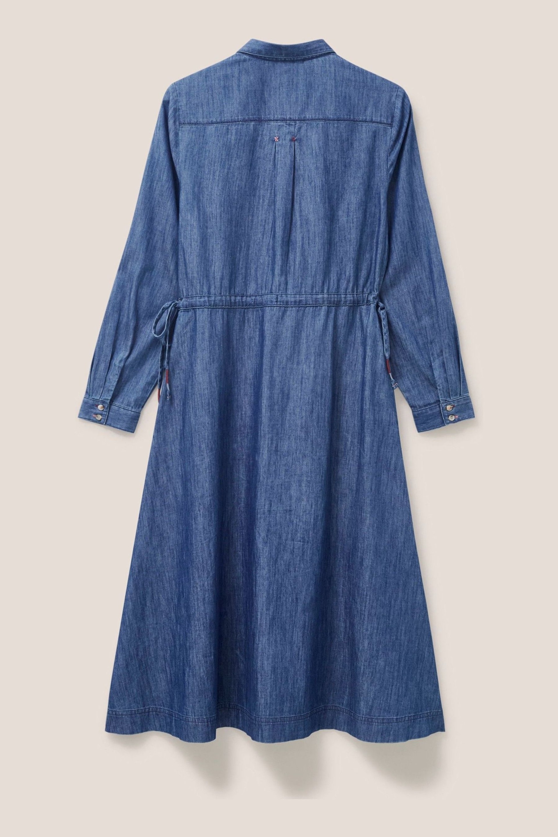 White Stuff Blue Petite Jade Denim Shirt Dress - Image 6 of 7