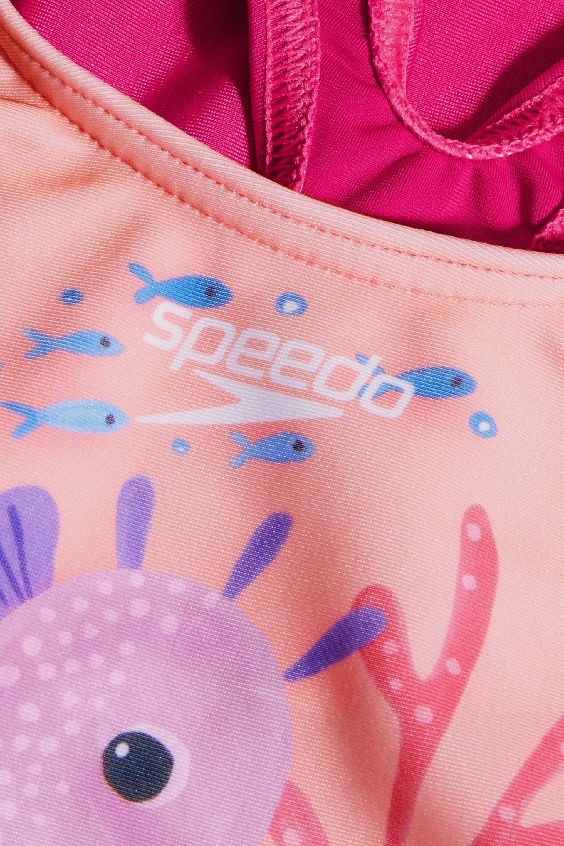 Speedo Girls Pink Digital Printed Swimsuit - Image 3 of 5