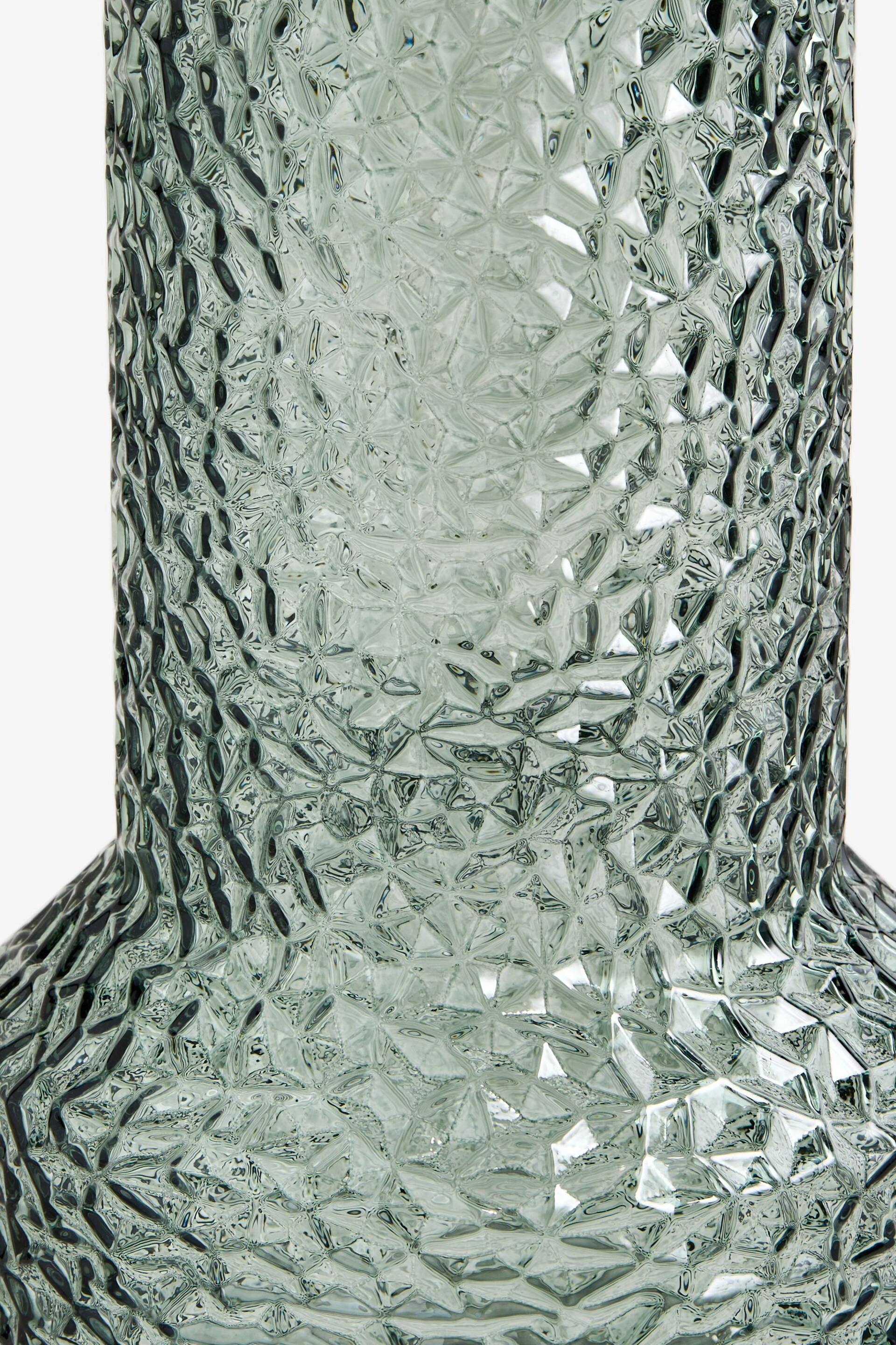 Green Textured Glass Flower Vase - Image 2 of 5