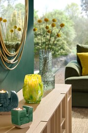 Green Textured Glass Flower Vase - Image 4 of 5