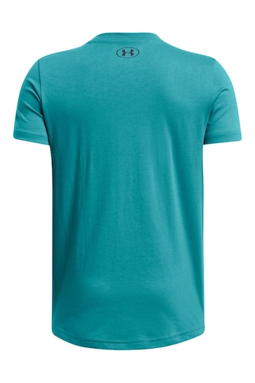 Under Armour Teal Blue Boys Youth Sportstyle Left Chest Logo T-Shirt