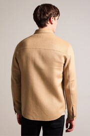 Ted Baker Natural Dalch Long Sleeve Splittable Wool Shirt - Image 2 of 6