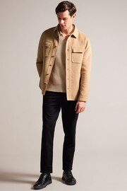 Ted Baker Natural Dalch Long Sleeve Splittable Wool Shirt - Image 3 of 6
