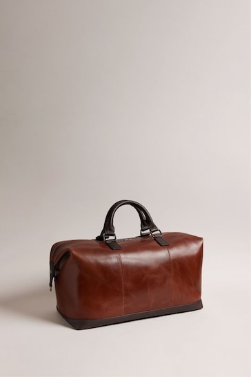 Ted Baker Natural Leather Webbing Wax Leather Mix Holdall