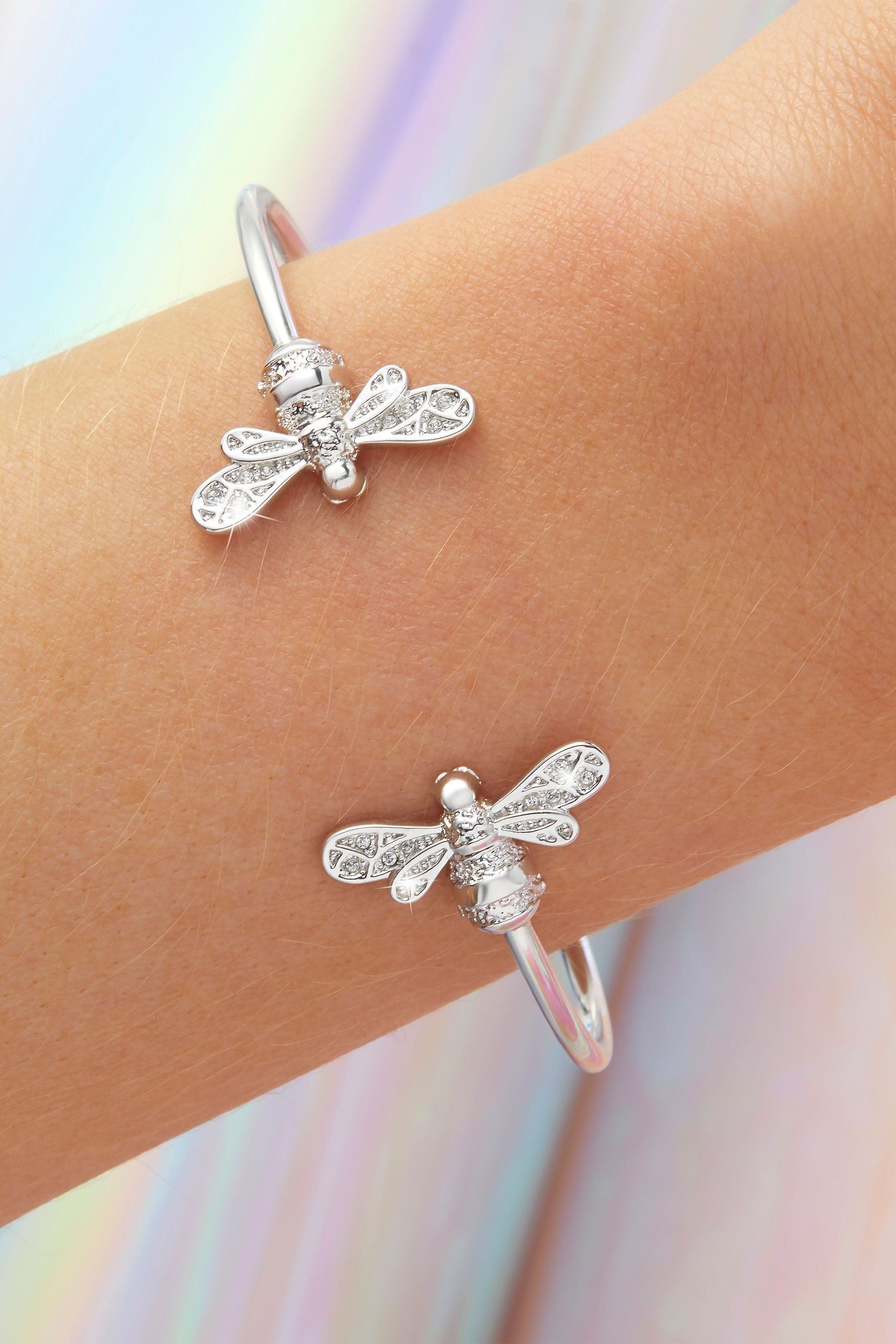 Buy Olivia Burton Sparkle Bee Silver Bangle from the Next UK
