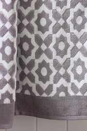 Grey Tile Geo Towel 100% Cotton - Image 3 of 4