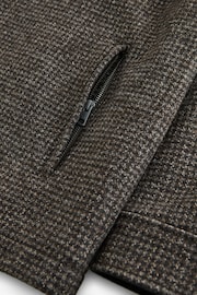 Brown Dogtooth Four Pocket Padded Coat with Wool - Image 12 of 13