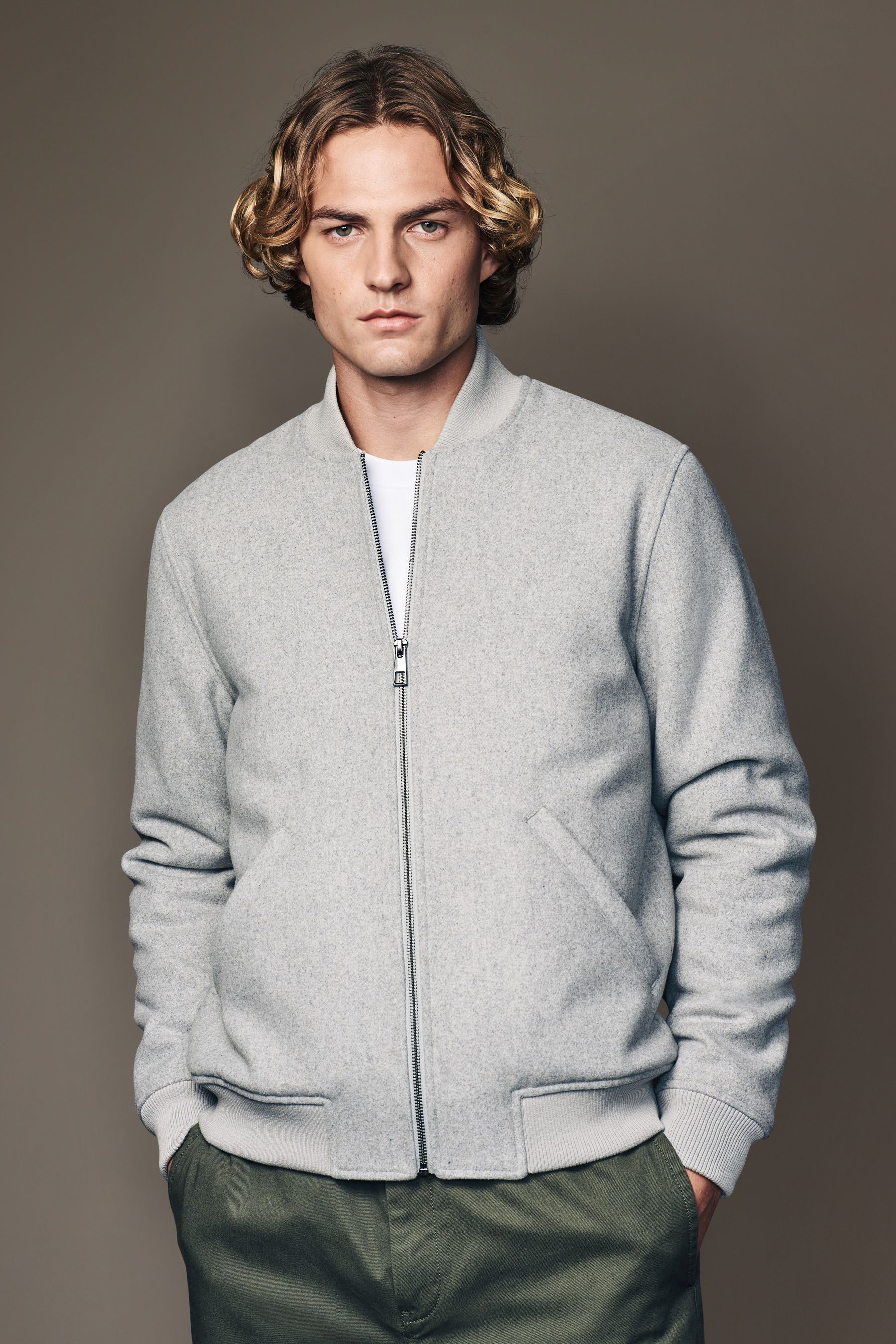 Light grey bomber on sale
