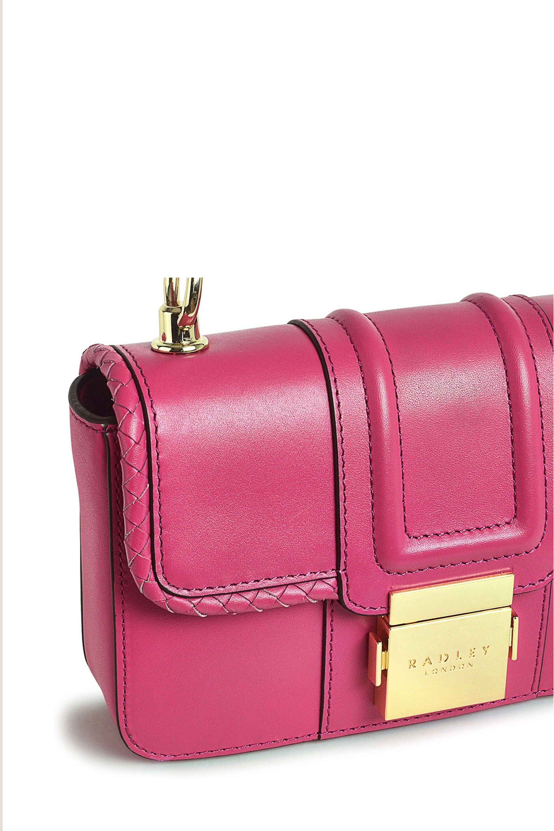 Radley London Pink Hanley Close - Weave Mini Flapover Crossbody Bag - Image 3 of 4