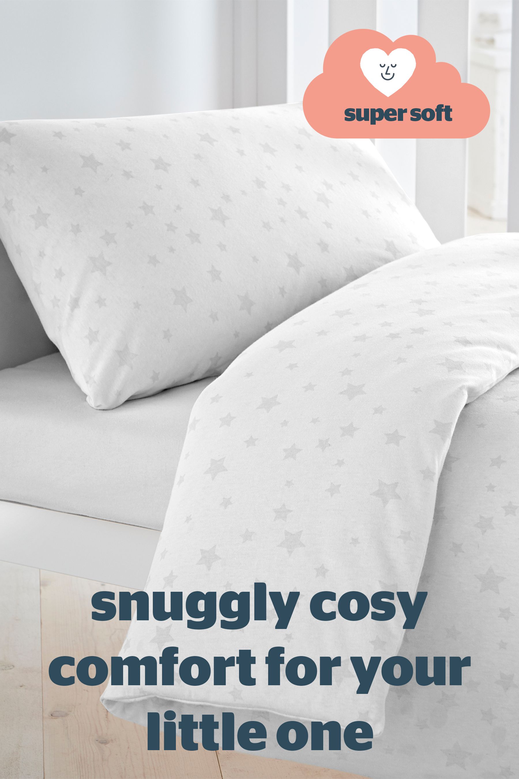 Buy Silentnight Grey Kids Safe Nights Pink Star Cot Bed 100 Cotton Duvet Cover and Pillowcase Set from the Next UK online shop